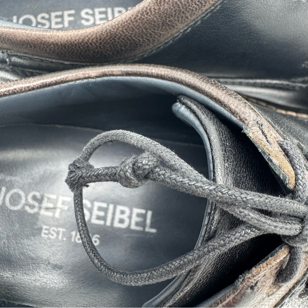 Josef Seibel Earl Black Leather Oxford Size 45/11-11.5 - Picture 11 of 15